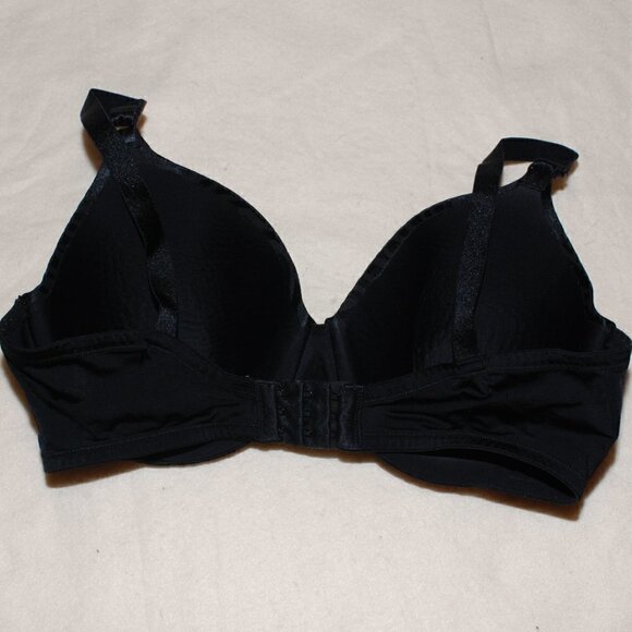 Warner's 40C Zebra Print Padded Bra Triple Hook Latch Back Shiny Black EUC - Picture 4 of 5